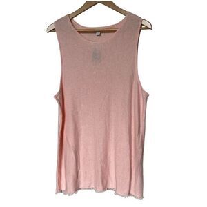 J Jill Pink Linen Blend Knit Sleeveless Tank Top Women's Large NEW